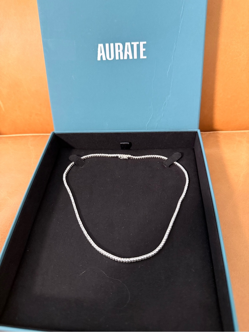 Lab Grown White Sapphire Tennis Necklace